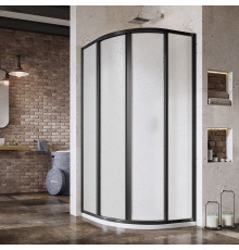 Душевой уголок Ravak Supernova SKCP4-80 195 Pearl, профиль черный, четверть круга, двери раздвижные