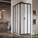 Душевой уголок Ravak Supernova ASRV3-90 Transparent, профиль черный, квадратный, двери раздвижные
