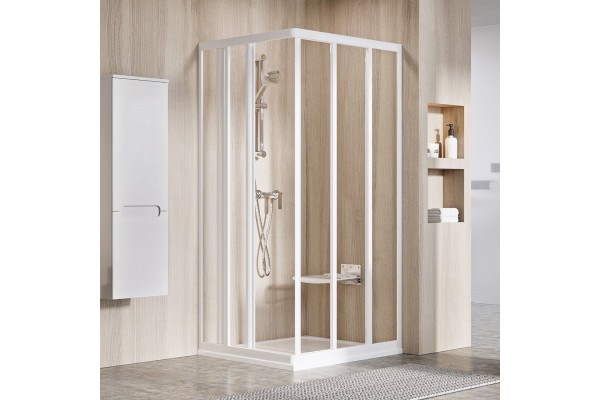 Душевой уголок Ravak Supernova ASRV3-90 Transparent, профиль белый, квадратный, двери раздвижные