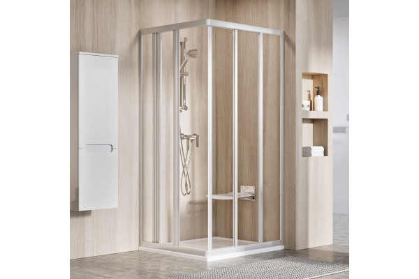 Душевой уголок Ravak Supernova ASRV3-80 Transparent, профиль сатин, квадратный, двери раздвижные