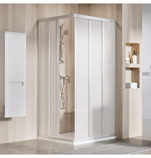 Душевой уголок Ravak Supernova ASRV3-80 Pearl, профиль сатин, квадратный, двери раздвижные