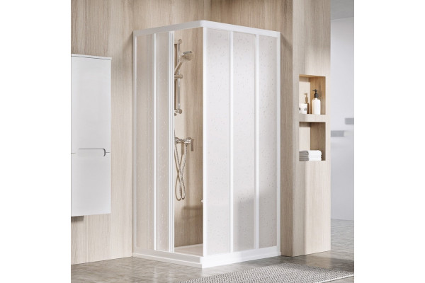 Душевой уголок Ravak Supernova ASRV3-75 Pearl, профиль белый, квадратный, двери раздвижные