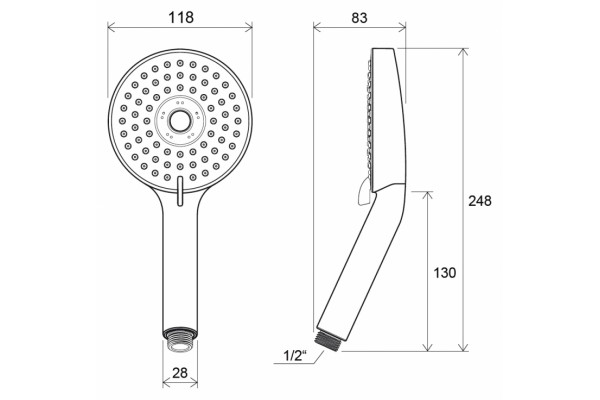 Душевой гарнитур Ravak 903.00 хром, шланг 150 см