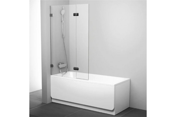 Шторка на ванну Ravak BVS2-100 L Transparent, фурнитура хром, распашная, стекло прозрачное