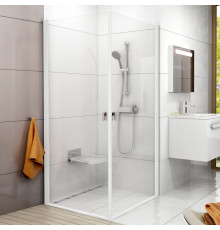 Душевой уголок Ravak CRV1-80+CRV1 Transparent, профиль белый, квадратный, двери распашные