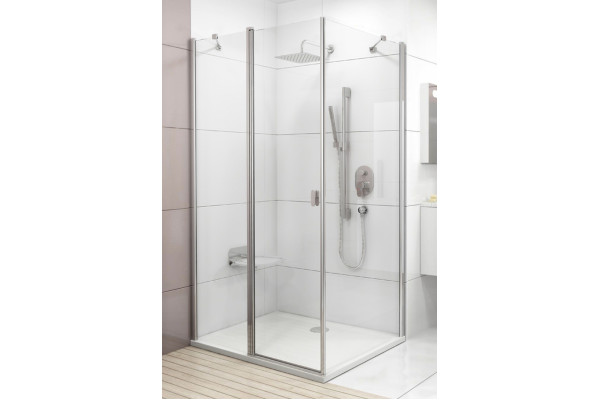 Душевой уголок Ravak CRV2-100+CPS Transparent, профиль блестящий, прямоугольный, двери распашные