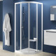 Душевой уголок Ravak SKCP4-80 Transparent, профиль белый, четверть круга, двери раздвижные