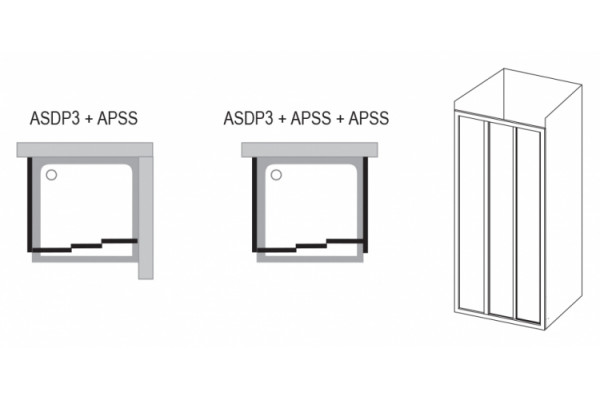 Душевая перегородка Ravak APSS-80 Transparent, профиль белый, стекло прозрачное, с покрытием анти-капля