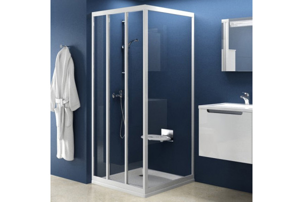 Душевая перегородка Ravak PSS-75 Transparent, профиль белый, стекло прозрачное, с покрытием анти-капля