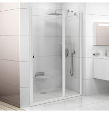 Душевая дверь в нишу Ravak CSD2-120 Transparent, профиль белый, распашная, стекло прозрачное
