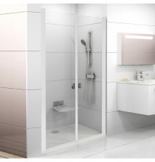 Душевая дверь в нишу Ravak CSDL2-100 Transparent, профиль белый, распашная, стекло прозрачное