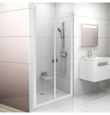 Душевая дверь в нишу Ravak CSDL2-90 Transparent, профиль белый, распашная, стекло прозрачное