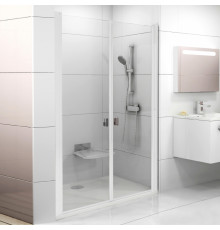 Душевая дверь в нишу Ravak CSDL2-120 Transparent, профиль белый, распашная, стекло прозрачное