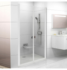 Душевая дверь в нишу Ravak CSDL2-110 Transparent, профиль белый, распашная, стекло прозрачное