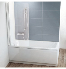 Шторка на ванну Ravak CVS1-80 L Transparent, профиль белый, распашная, стекло прозрачное