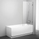 Шторка на ванну Ravak BVS1-80 Transparent, фурнитура хром, стекло прозрачное, с покрытием анти-капля
