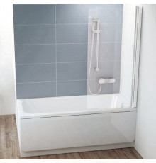 Шторка на ванну Ravak CVS1-80 R Transparent, профиль белый, распашная, стекло прозрачное