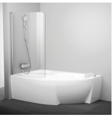 Шторка на ванну Ravak Rosa CVSK1 160/170 L Transparent, профиль блестящий, распашная, стекло прозрачное