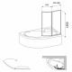 Шторка на ванну Ravak VSK2 Rosa 140 R Transparent складная, стекло прозрачное