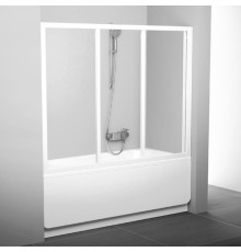 Шторка на ванну Ravak AVDP3-150 Transparent, профиль белый, раздвижная, стекло прозрачное