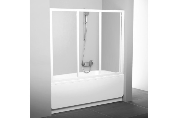 Шторка на ванну Ravak AVDP3-150 Transparent, профиль белый, раздвижная, стекло прозрачное