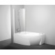 Шторка на ванну Ravak Rosa CVSK1 140/150 L Transparent, профиль белый, распашная, стекло прозрачное