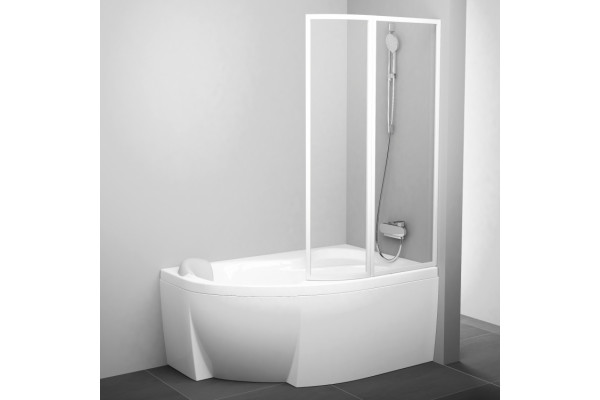Шторка на ванну Ravak VSK2 Rosa 150 R Transparent складная, стекло прозрачное