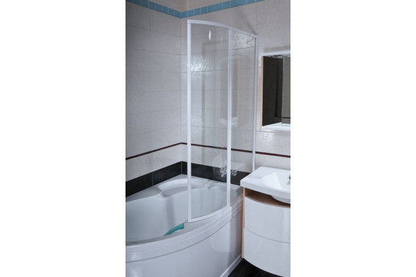 Шторка на ванну Ravak VSK2 Rosa 150 R Transparent складная, стекло прозрачное