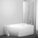 Шторка на ванну Ravak Rosa CVSK1 140/150 R Transparent, профиль блестящий, распашная, стекло прозрачное