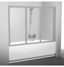 Шторка на ванну Ravak AVDP3-180 Transparent, профиль сатин, раздвижная, стекло прозрачное