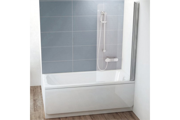Шторка на ванну Ravak CVS1-80 R Transparent, профиль блестящий, распашная, стекло прозрачное