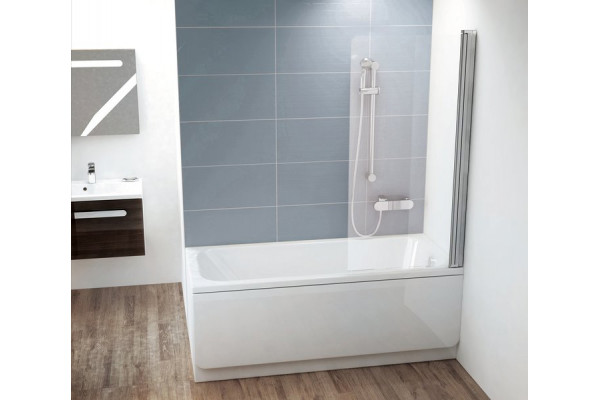 Шторка на ванну Ravak CVS1-80 R Transparent, профиль блестящий, распашная, стекло прозрачное