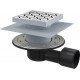 Душевой трап Ravak SN501 10,5x10,5, серый, хром, в пол около стены, выпуск боковой