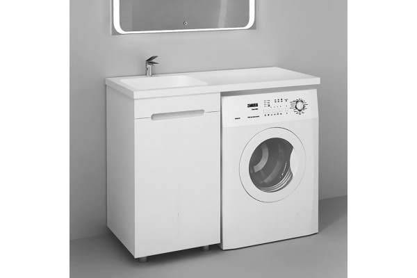 Тумба с раковиной Raval Forte 110 L, под стиральную машину, напольная, с дверками