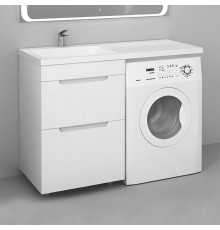 Тумба с раковиной Raval Forte 120 L, под стиральную машину, напольная, с ящиками