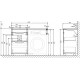 Тумба с раковиной Raval Forte 120 L, под стиральную машину, напольная, с ящиками