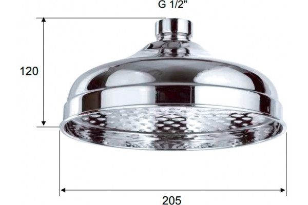Верхний душ Remer 359B20X хром, штанга 12 см, размер 16.1 см