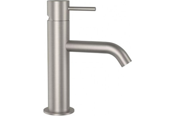 Смеситель для раковины Remer X Style Inox SSX10B с донным клапаном click-clack, однорычажный, сталь