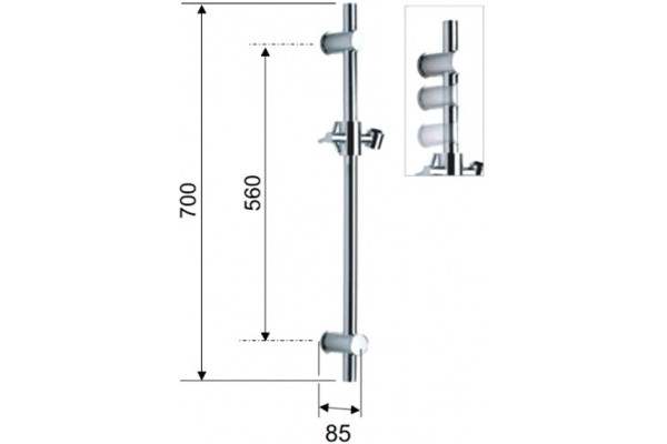 Душевая штанга Remer 317G хром, 70 см