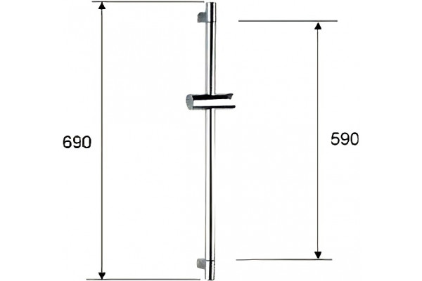 Душевая штанга Remer 315L хром, 69 см