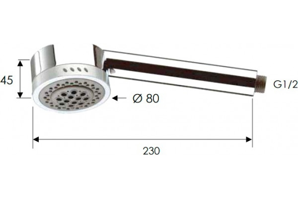 Душевая лейка Remer 321HGX хром, штанга 23 см