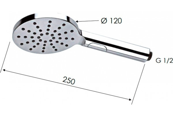 Душевая лейка Remer 318MPX хром, штанга 25 см, 4 режима