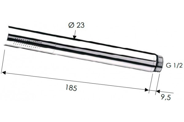 Душевая лейка Remer 317MMX хром, штанга 18.5 см
