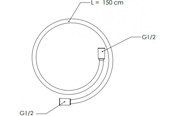 Душевой шланг Remer SS332CN150 хром,  в современном стиле