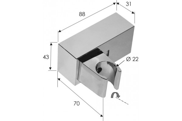Настенный держатель Remer 339S хром, штанга 4.3 см