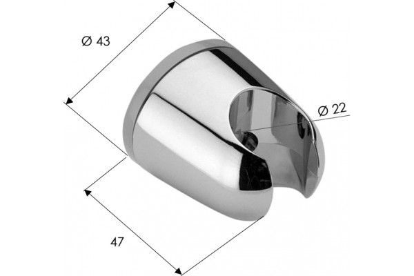Настенный держатель Remer 339F хром, штанга 4.3 см