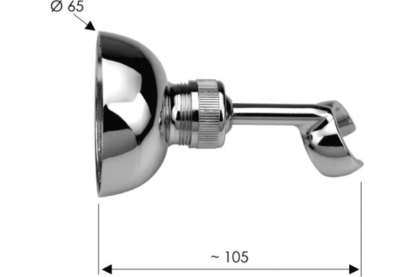 Настенный держатель Remer 338 хром, штанга 6.5 см