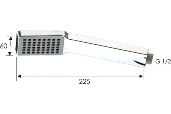 Душевая лейка Remer 317SQX хром, штанга 22.5 см