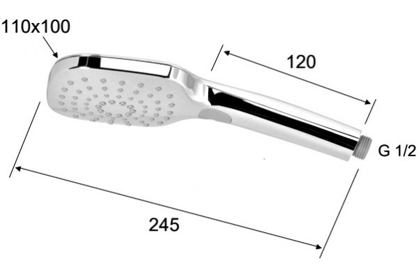 Душевая лейка Remer 318CPX хром, штанга 24.5 см