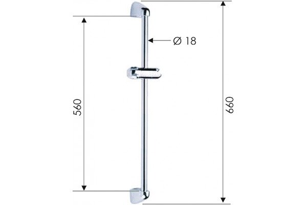 Душевая штанга Remer 314 хром, 66 см